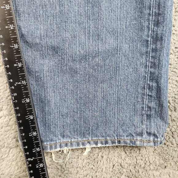Lucky Brand Jeans 34x32 Blue Classic Fit Denim Distressed Vintage Baggy Y2K 90's - Picture 5 of 12